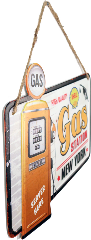 Retro Metallskilt Gas Station