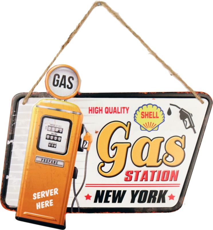 Retro Metallskylt Gas Station