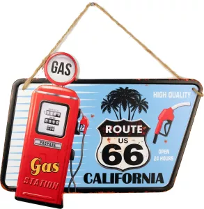 Retro Metallskilt Gas Station