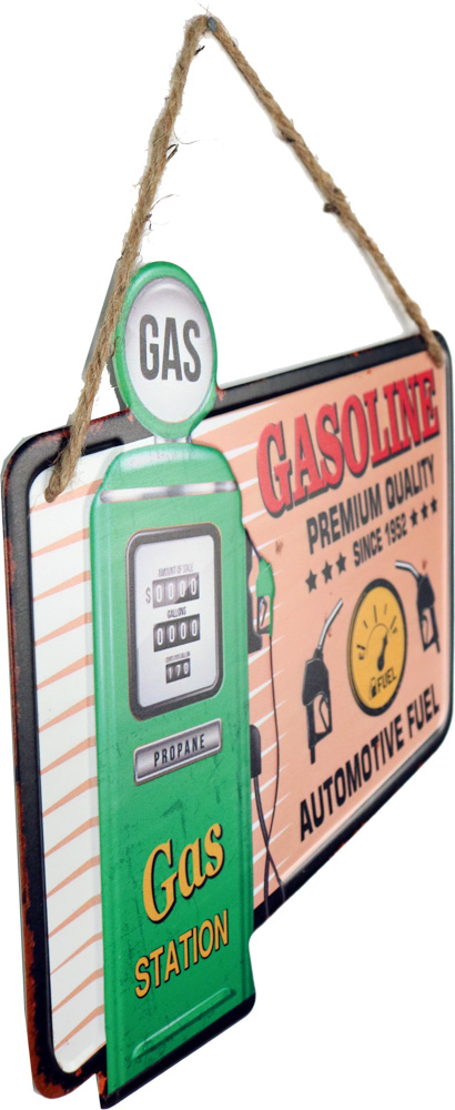 Retro Metallskilt Gas Station
