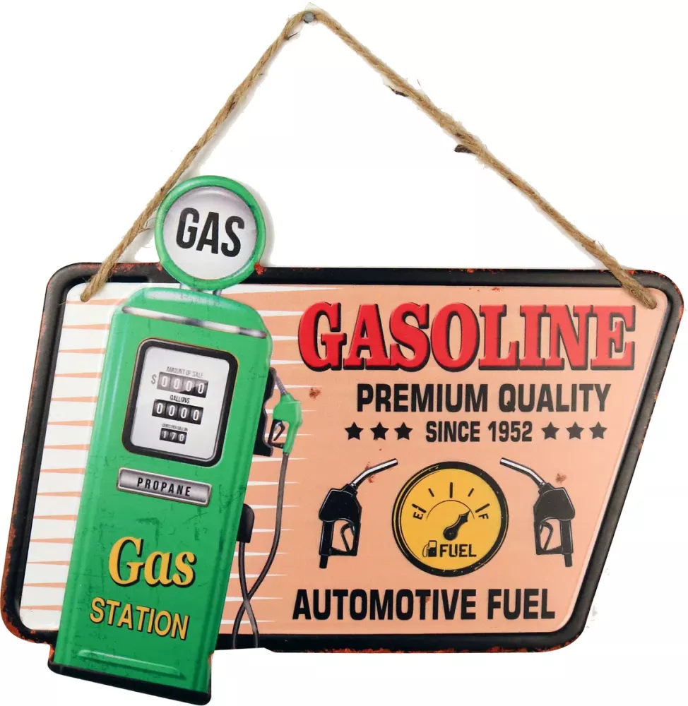 Retro Metallskilt Gas Station