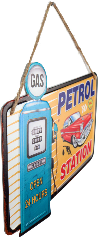 Retro Metallskilt Gas Station