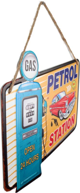 Retro Metallskylt Gas Station