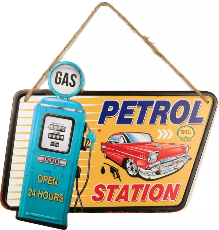 Retro Metallskilt Gas Station
