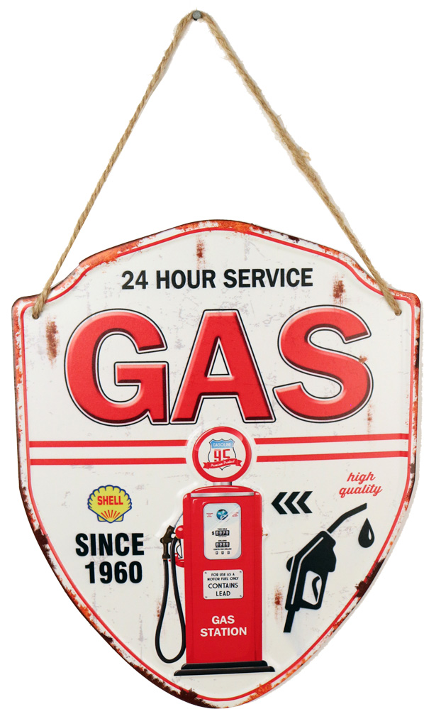 Retro Metallskilt Gas Station
