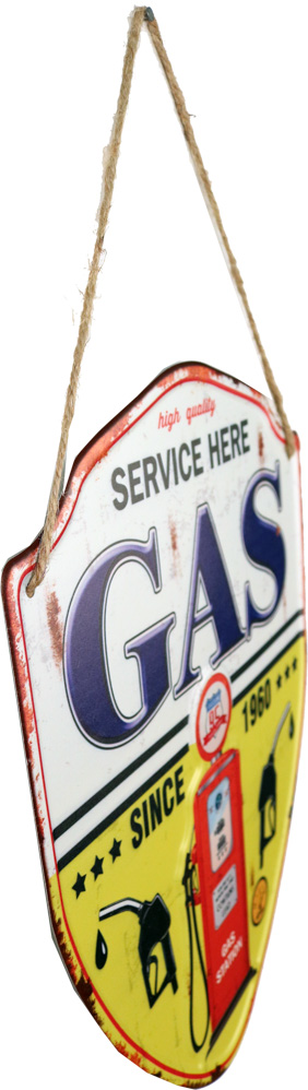 Retro Metallskilt Gas Station