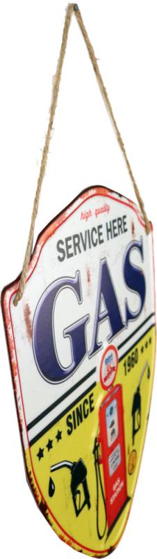 Retro Metallskylt Gas Station