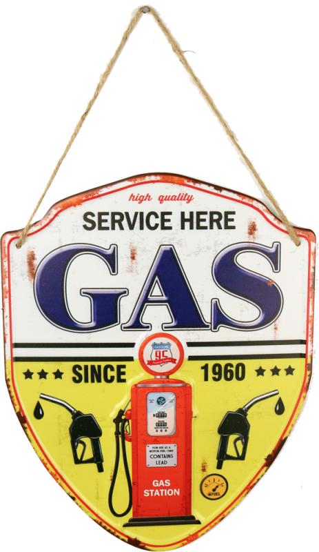 Retro Metallskylt Gas Station