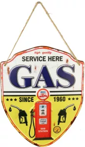 Retro Metallskilt Gas Station