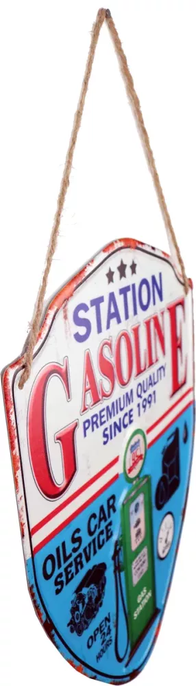 Retro Metallskilt Gas Station