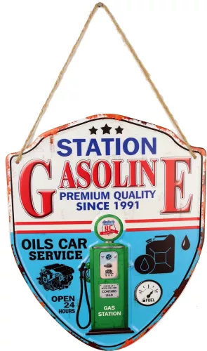 Retro Metallskylt Gas Station