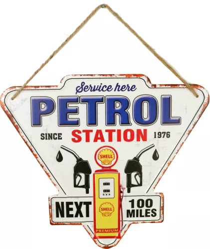 Retro Metallskylt Gas Station