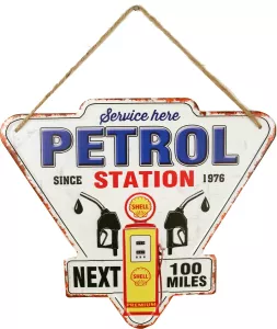 Retro Metallskylt Gas Station