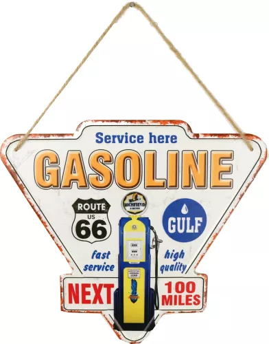 Retro Metallskylt Gas Station