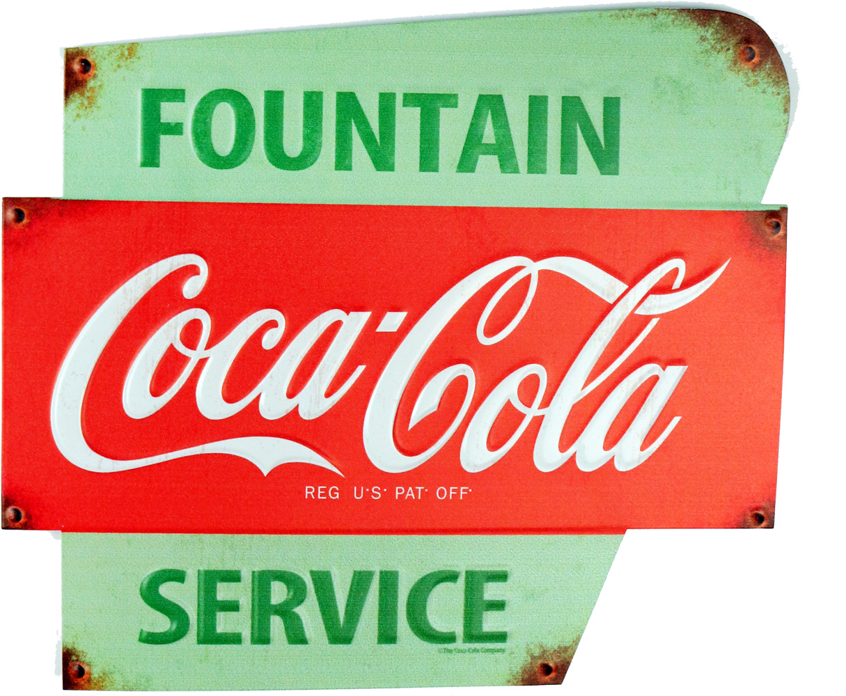Retro Metallskilt Coke Fountain