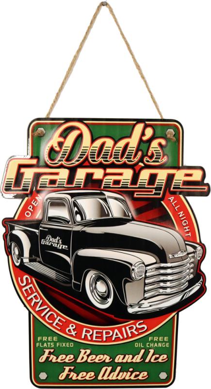Retro Metallskylt Dads Garage