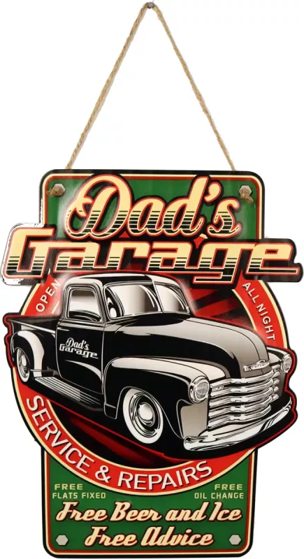 Retro Metallskilt Dads Garage