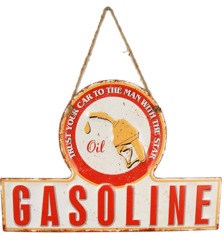 Retro Metallskylt Gasoline