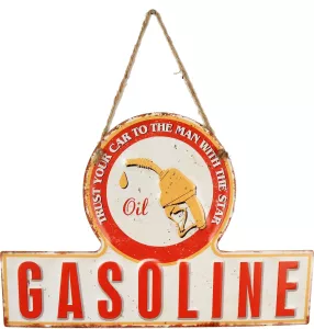Retro Metallskylt Gasoline