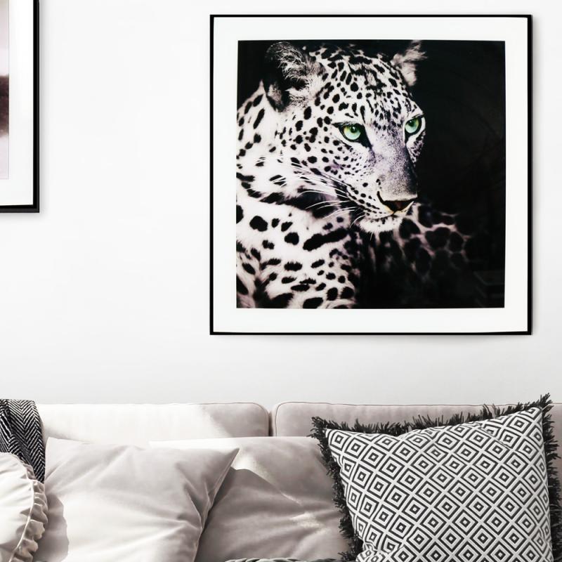 Maleri i Glass Leopard Grønne Øyne
