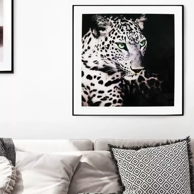 Tavla i Glas Leopard Gröna Ögon
