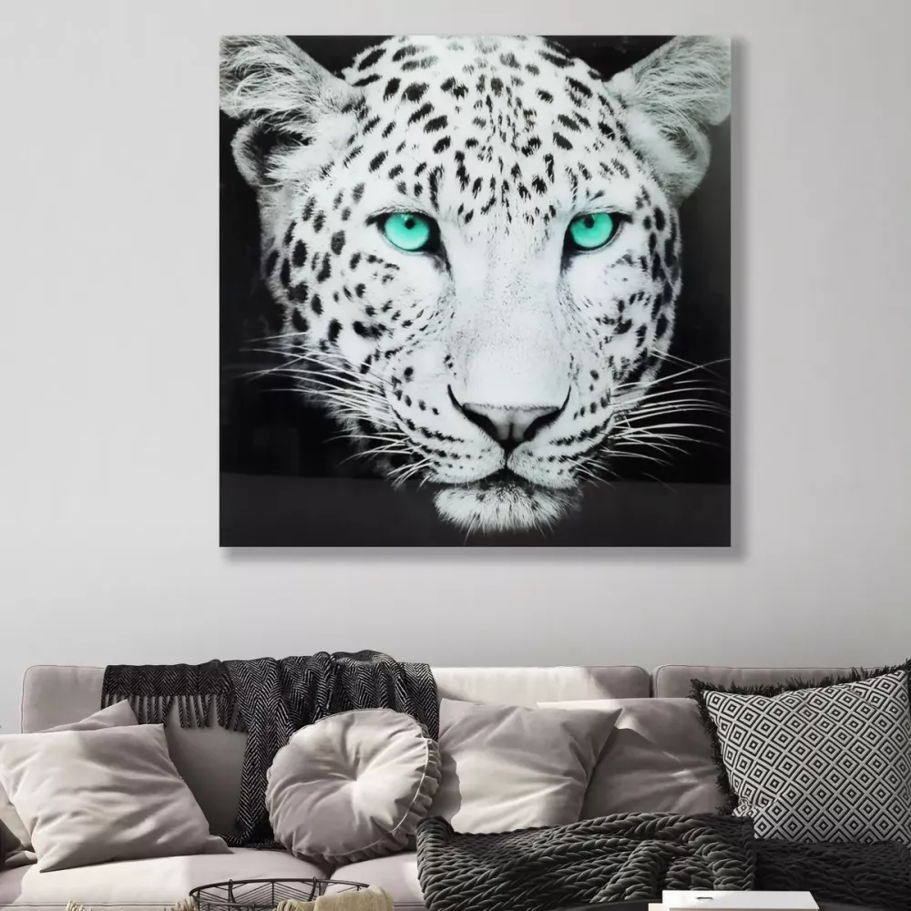 Maleri i Herdet Glass Svær Leopard