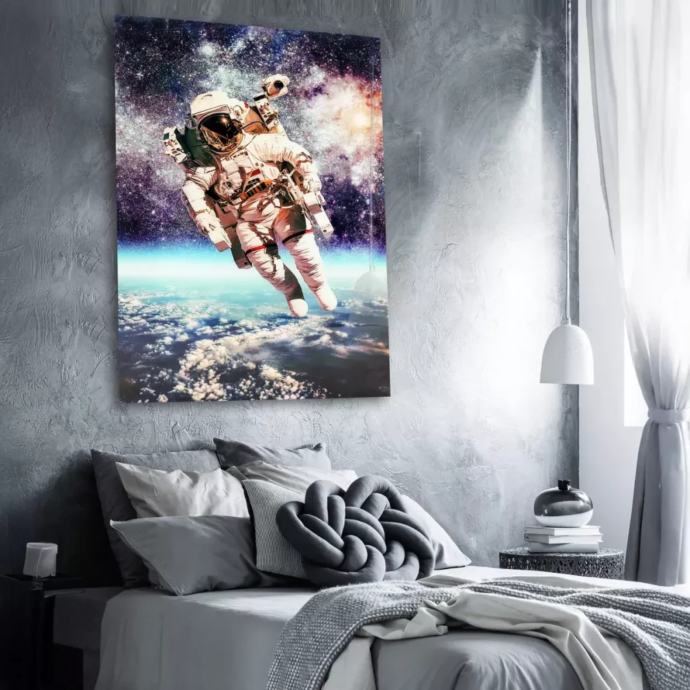 Tavla i Härdat Glas Man In Space