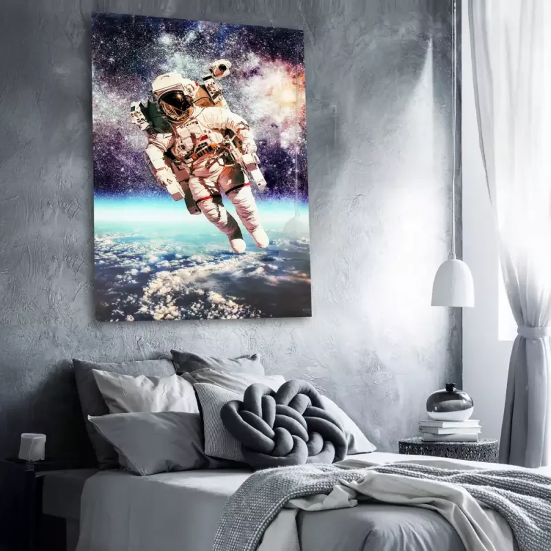 Tavla i Härdat Glas Man In Space
