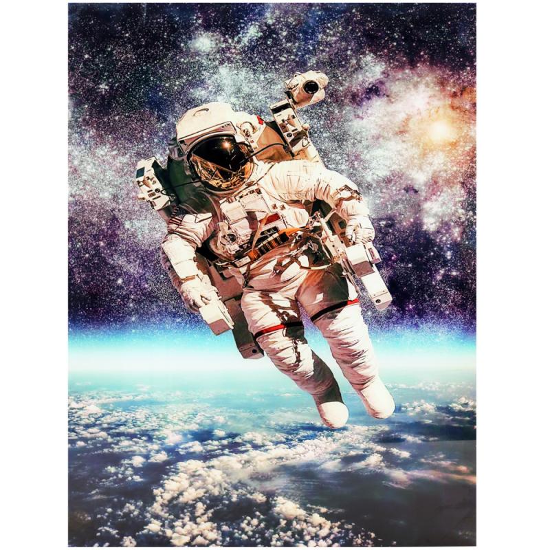 Maleri i Herdet Glass Man In Space