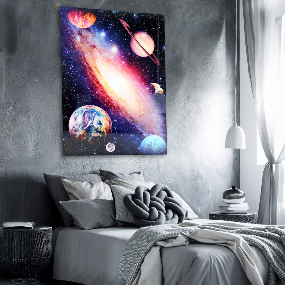 Maleri i Herdet Glass Galax