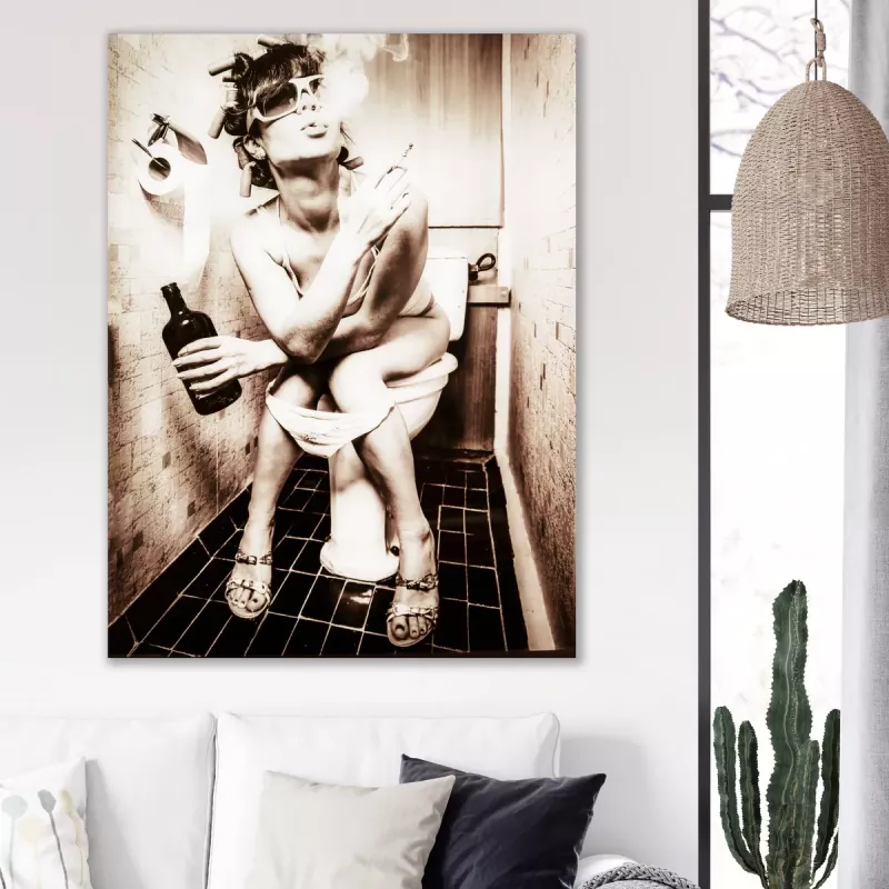 Maleri i Glass Smoking Women