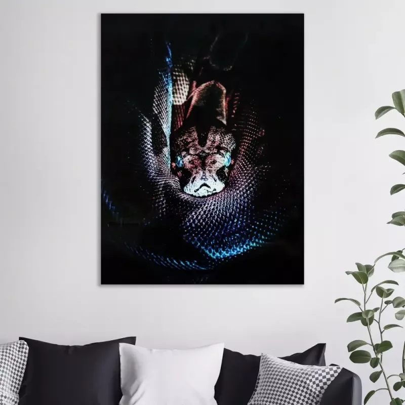 Tavla i Härdat Glas Boa Snake