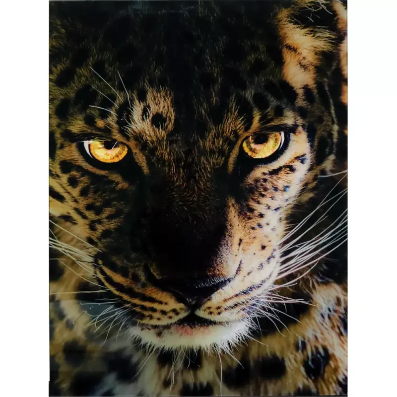 Tavla i Härdat Glas Leopard