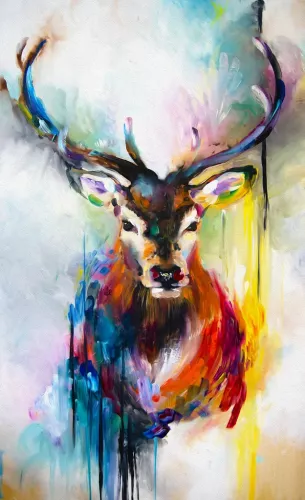 Tavla i Glas Abstrakt Hjort