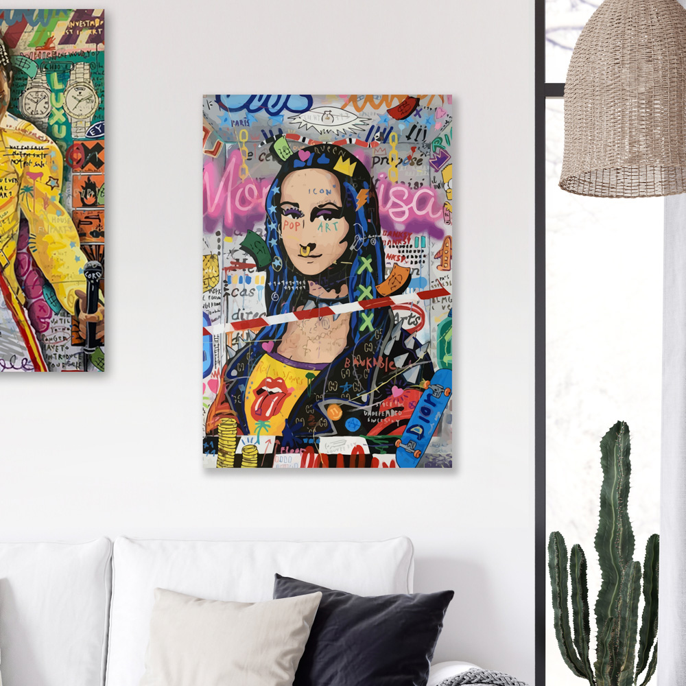 Maleri i Glass Pop Art Mona Lisa