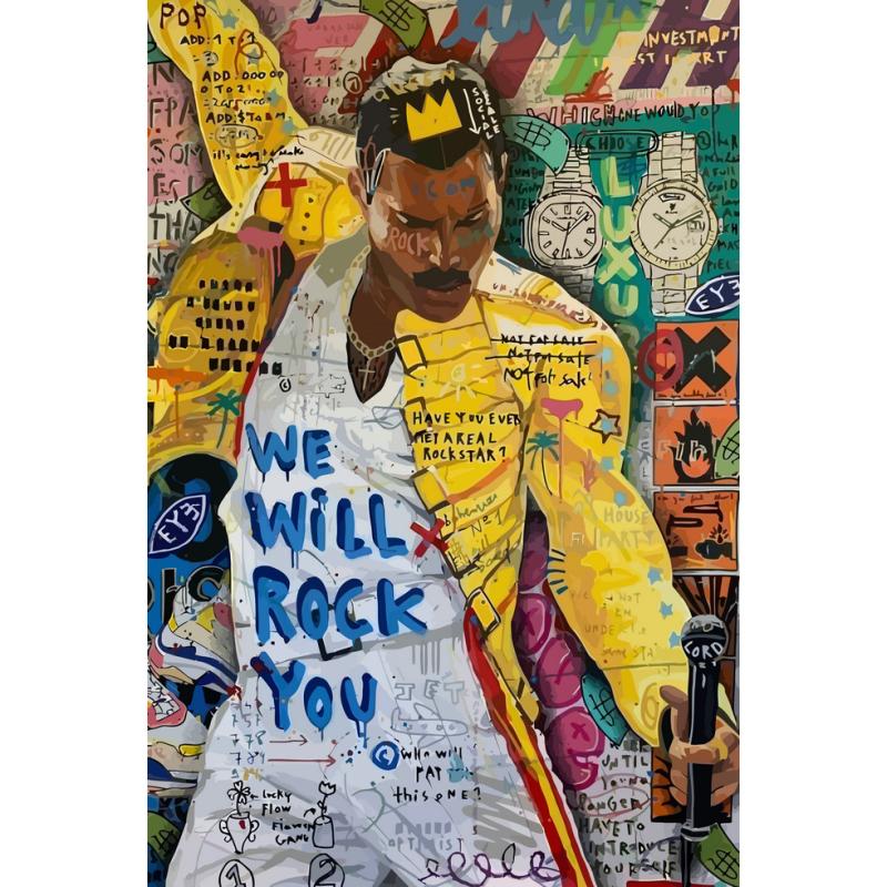 Maleri i Glass Pop Art Freddie Mercury