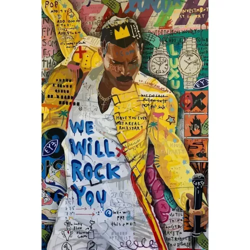 Tavla i Glas Pop Art Freddie Mercury