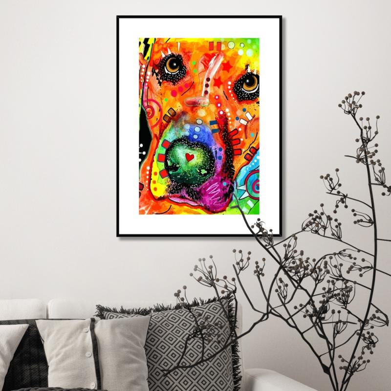 Maleri i Glass Pop Art Bulldog