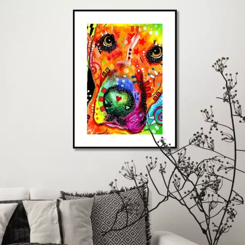 Tavla i Glas Pop Art Bulldog