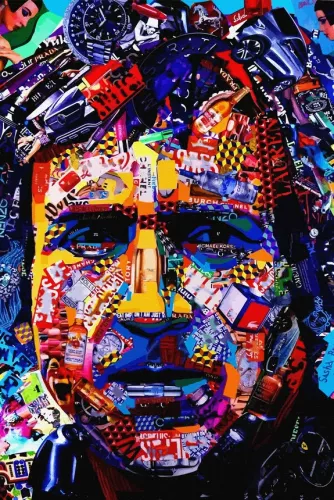 Tavla i Glas Pop Art Brad Pitt