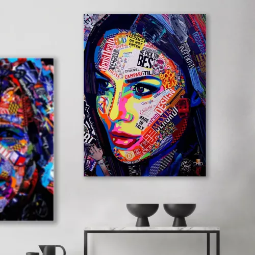 Tavla i Glas Pop Art Angelina Jolie