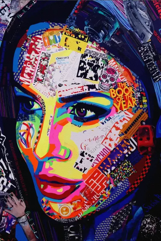 Tavla i Glas Pop Art Angelina Jolie