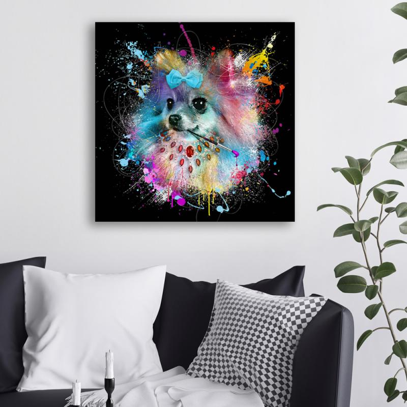 Maleri i Glass Pop Art Chihuahua