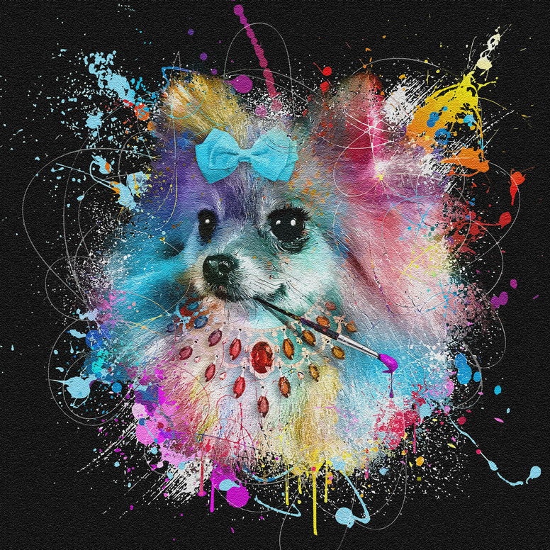 Maleri i Glass Pop Art Chihuahua