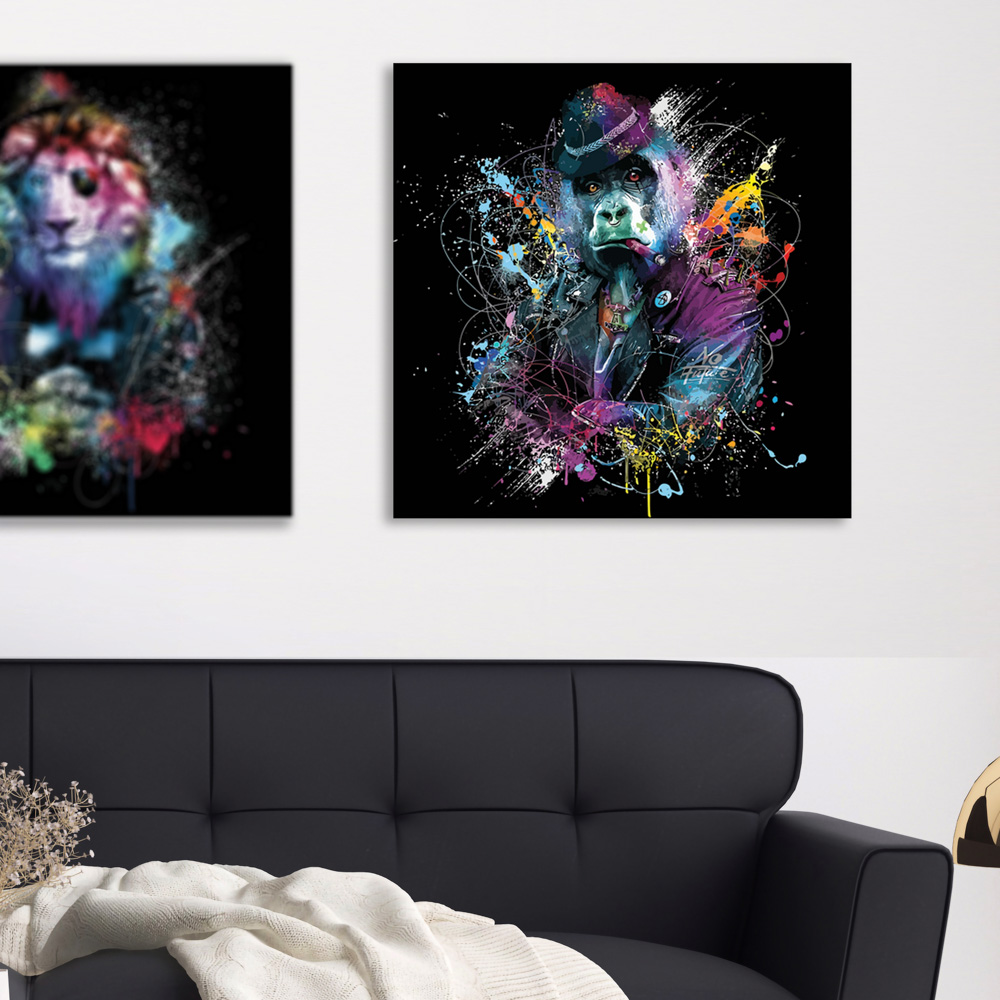 Maleri i Glass Glas Pop Art Schimpans