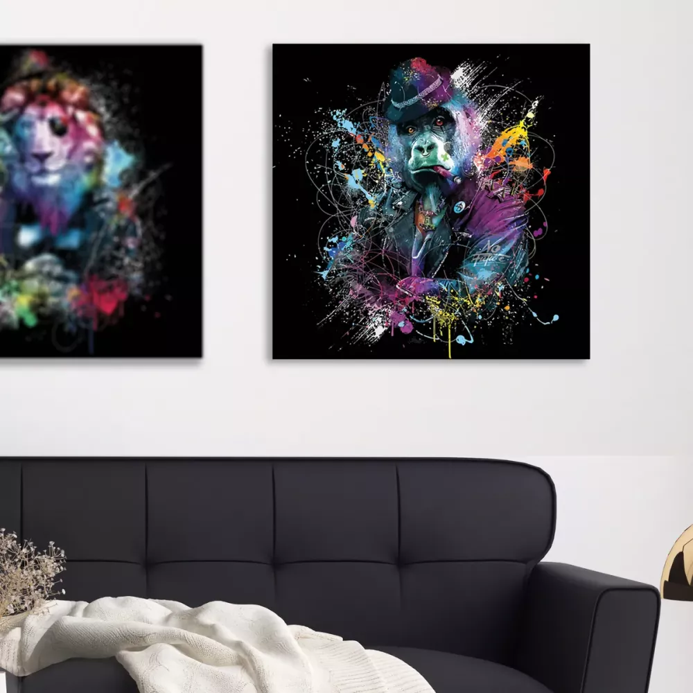 Tavla i Glas Pop Art Schimpans