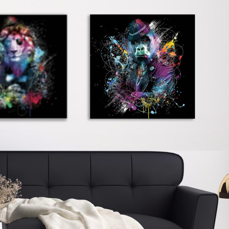 Maleri i Glass Glas Pop Art Schimpans