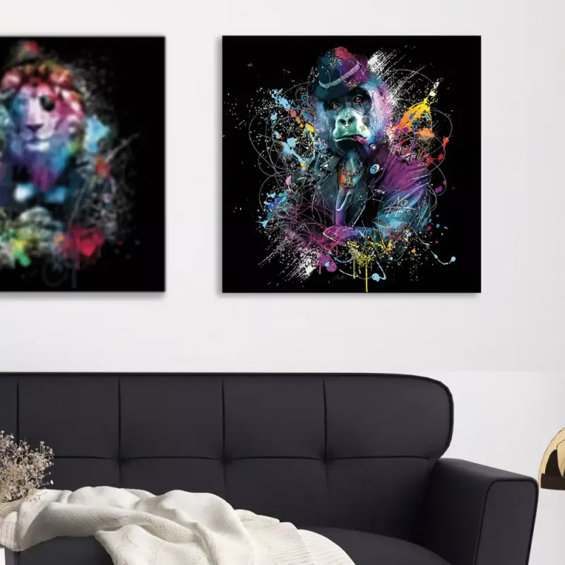 Tavla i Glas Pop Art Schimpans