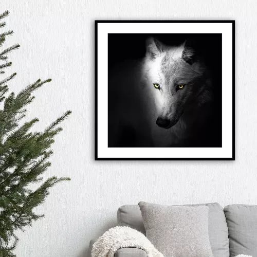 Tavla i Glas Vit Varg