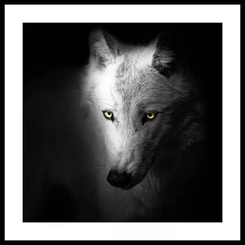 Tavla i Glas Vit Varg